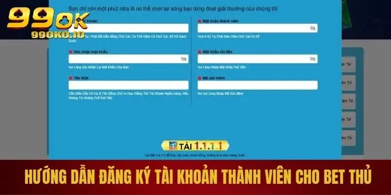 Đăng Ký 99OK - Quy Trình Từ A-Z Cho Mọi Tân Thủ 2025 1 Hướng dẫn đăng ký tài khoản thành viên cho bet thủ
